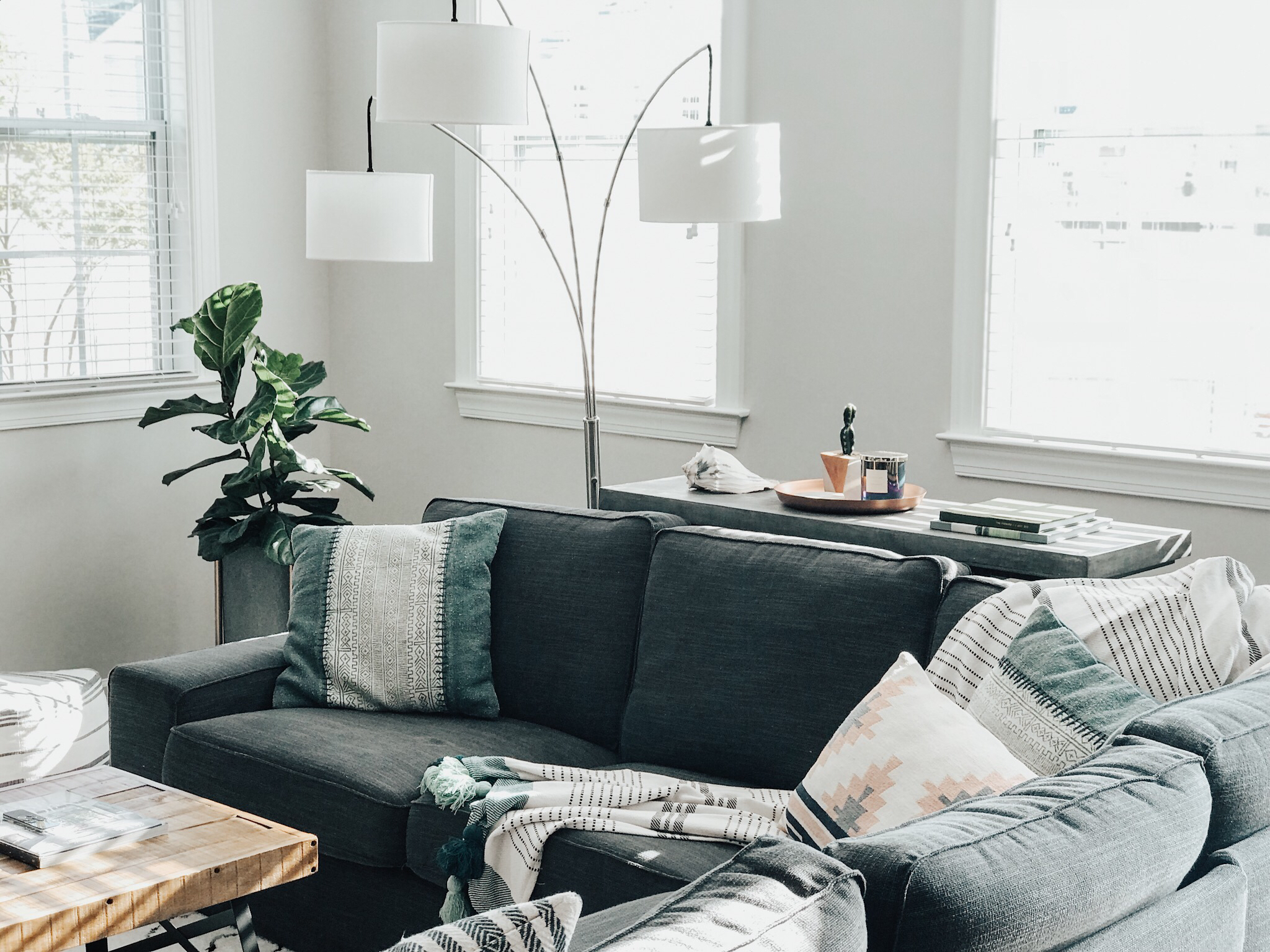 Paint Picks: Modern Coastal Industrial - Our Living Room - kaitlynhiltz.com