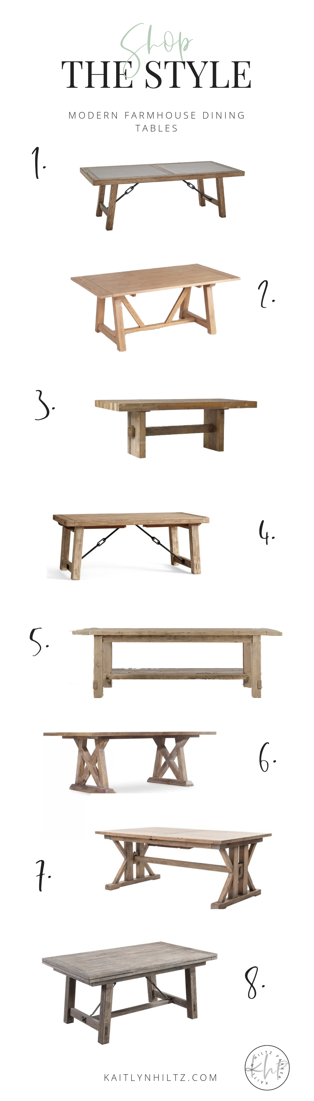 Shop the Style: Modern Farmhouse Dining Tables - kaitlynhiltz.com